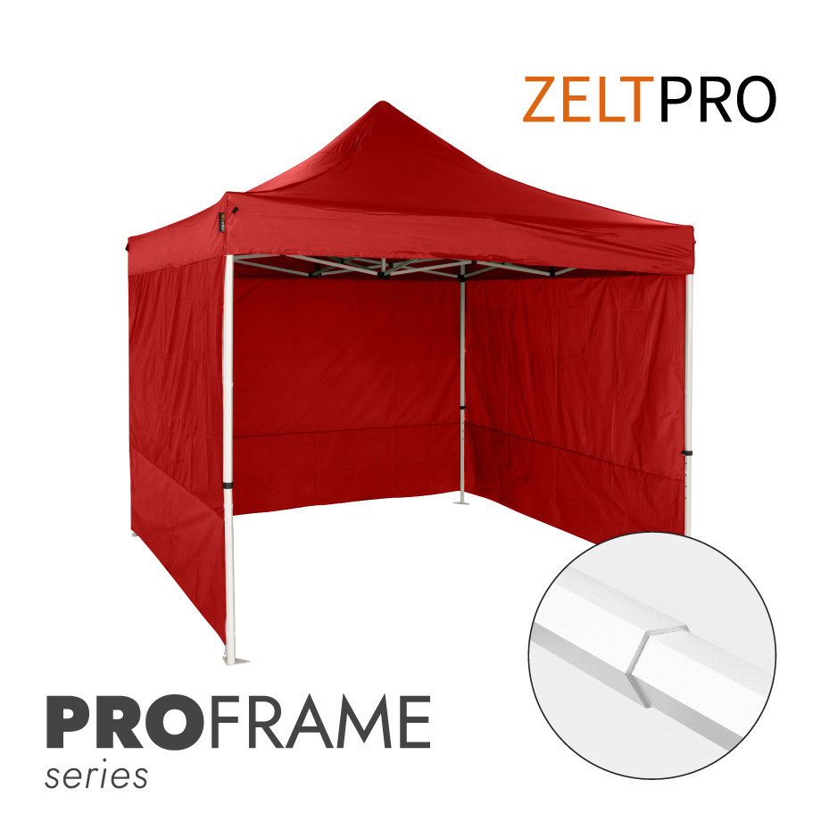 Prekybinė Palapinė 2x2 Raudona Zeltpro PROFRAME iš priekio