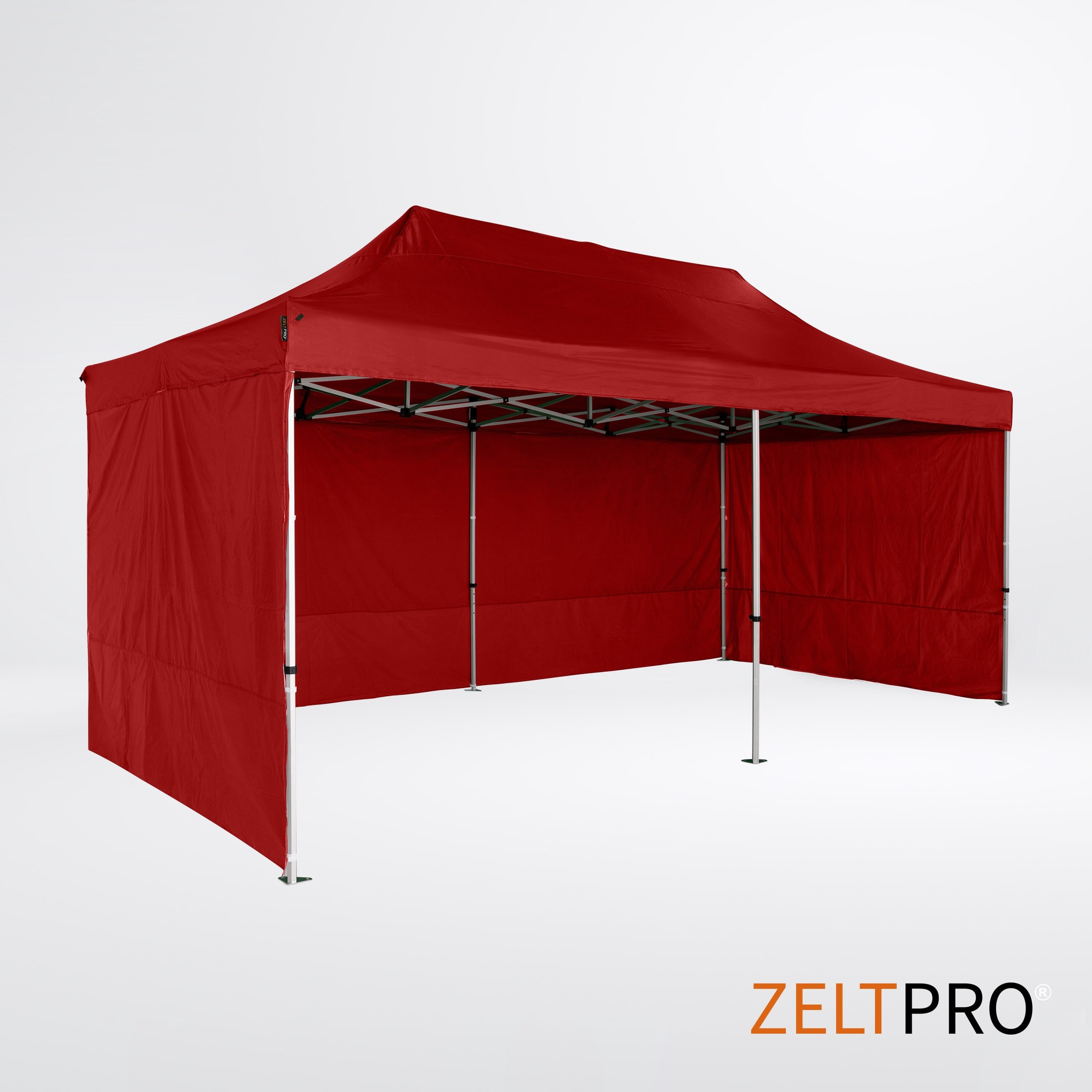 Prekybinė Palapinė 4x8 Raudona Zeltpro TITAN iš dešinės pusės