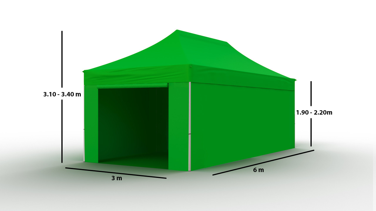 Prekybinė Palapinė 3x6 Žalia Zeltpro TITAN iš vidaus