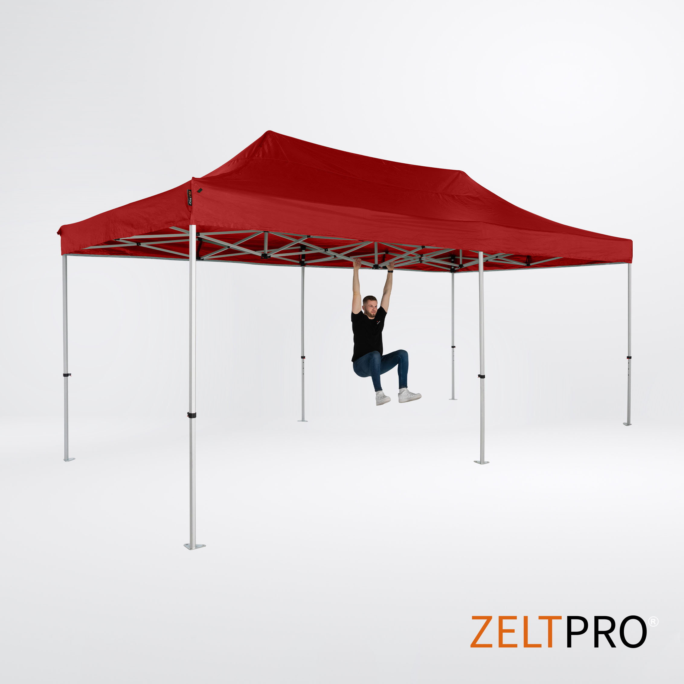 Prekybinė Palapinė 3x6 Raudona Zeltpro TITAN iš šono