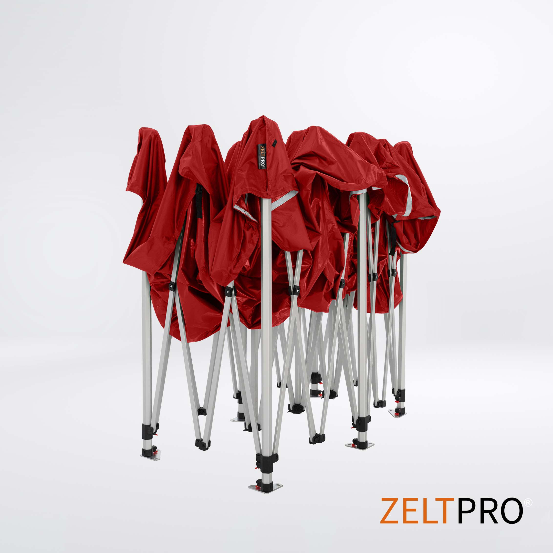 Prekybinė Palapinė 3x6 Raudona Zeltpro TITAN iš vidaus